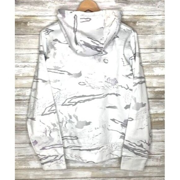 Women's Under Armour L Semi-Fitted Hooded Sweatshirt with Red Logo & Camo Design - Picture 3 of 9